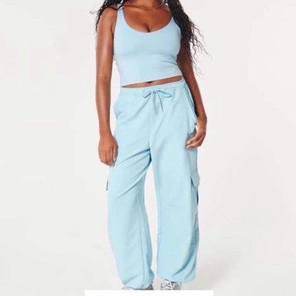 Gilly Hicks NWT Recharge Cargo Pants fleece lined drawstring hems pockets XL - Picture 2 of 14